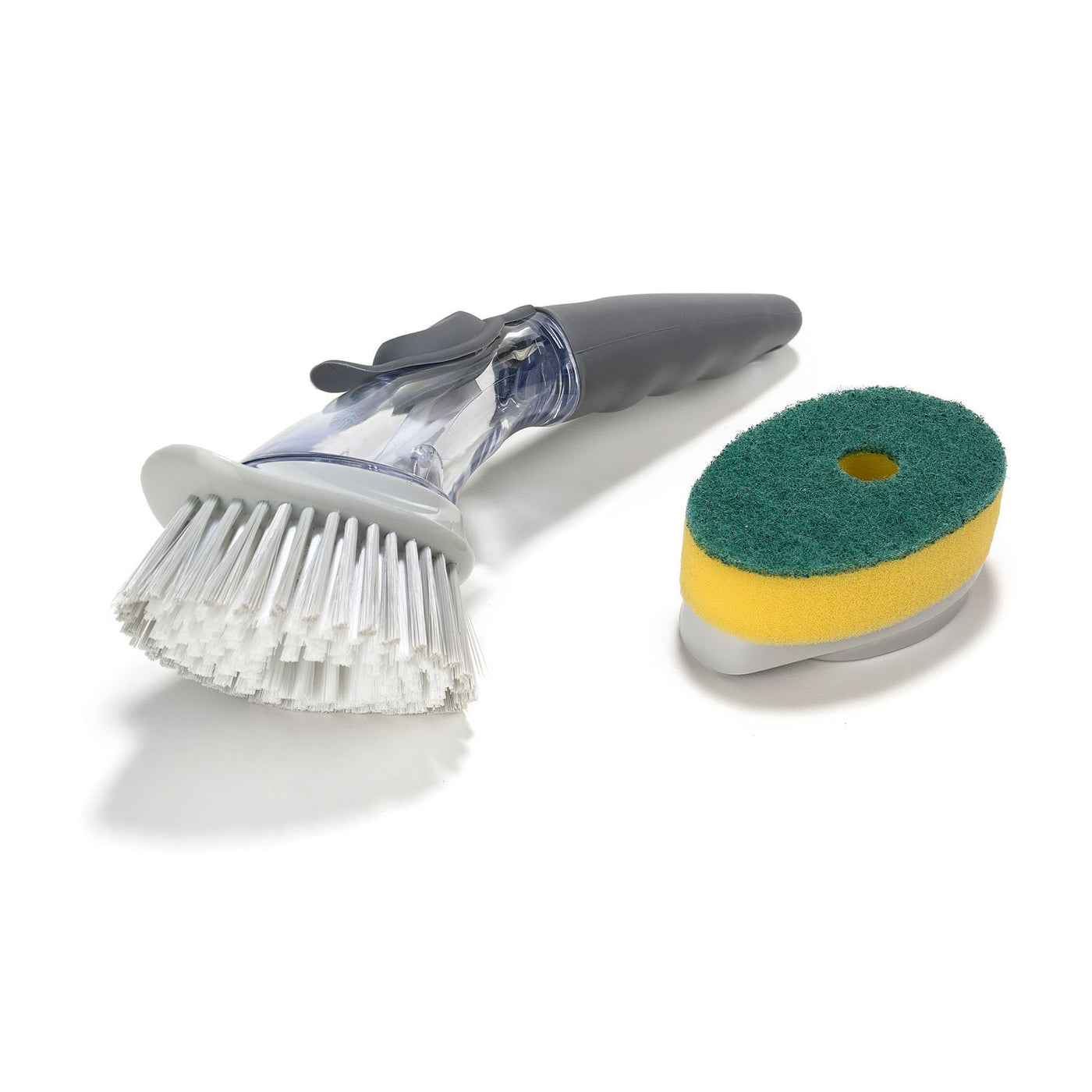 Cepillo Con Esponja Para Platos Con Dispensador De Detergente De Plástico