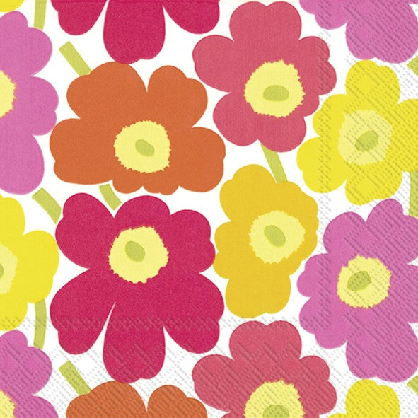 Set De 20 Servilletas (Flores Multicolor) De Papel