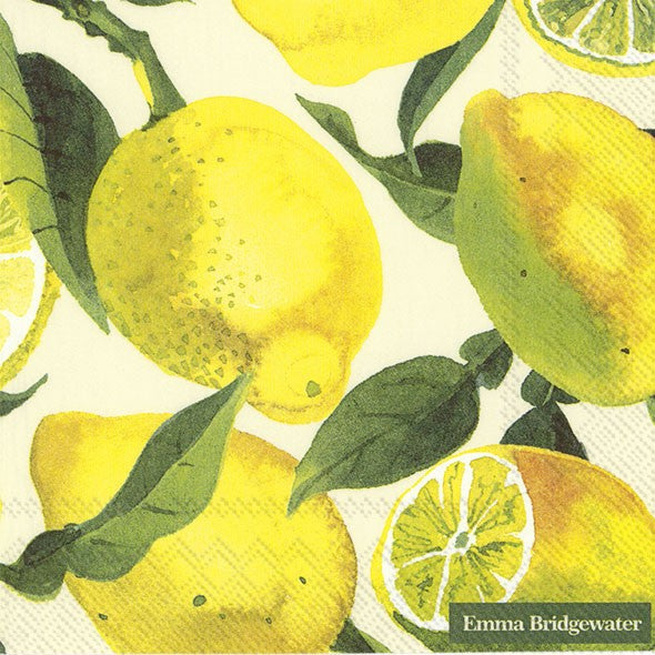 Set De 20 Servilletas (Limones Amarillos) De Papel