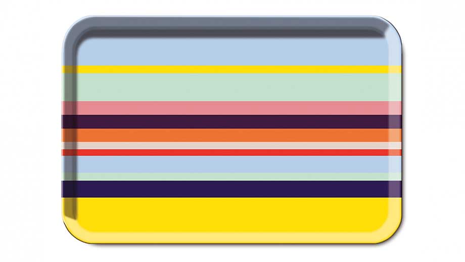 Bandeja Rectangular Diseño Lineas Multicolores De Melamine