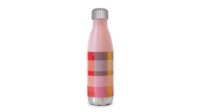 Botella Con Tapa Para Agua - 500 Ml - Diseño Cuadros De Acero