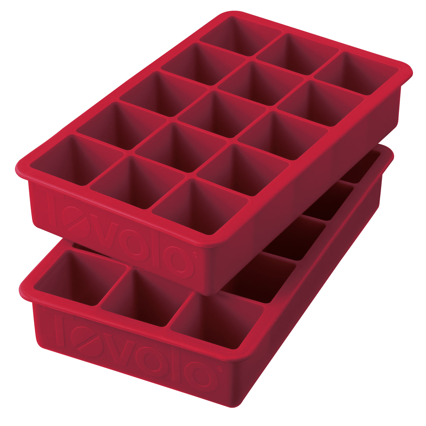 Set X 2 Moldes Para 15 Cubos De Hielo (Rojo) De Silicona