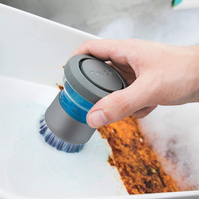 Cepillo Dispensador De Detergente Líquido (Gris) De Plástico