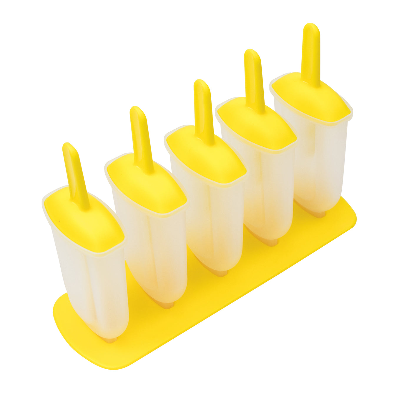 Moldes x 5 Para Paletas Heladas (Amarillo) De Plástico