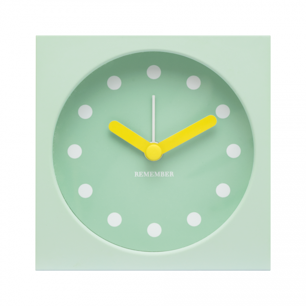 Reloj Despertador De Mesa (Verde Agua) De Plástico