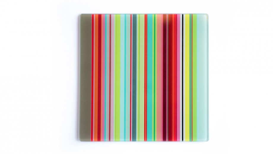 Tabla De Cocina (Diseño: Rayas Multicolores) De Vidrio