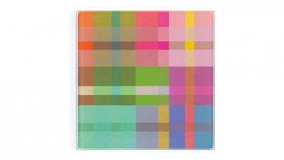 Tabla De Cocina (Diseño: Cuadros Colores) De Vidrio