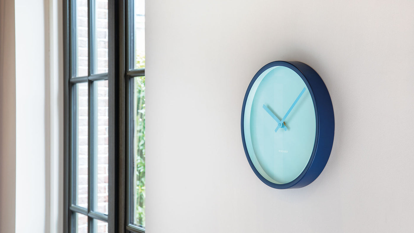 Reloj De Pared (Azul) De Plástico y Aluminio